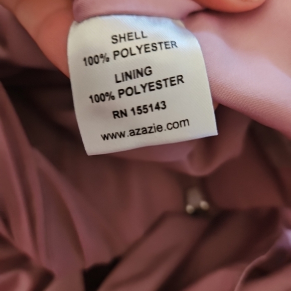 Azazie Womens Vintage Mauve Ginger Halter Pleated Formal Bridesmaid Prom Dress10 - Picture 13 of 15